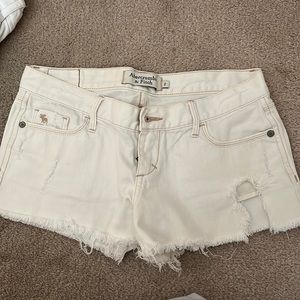 Abercrombie White Denim Shorts